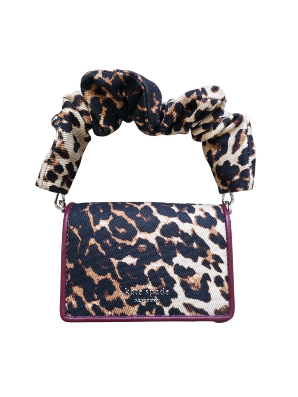 Kate Spade Natasha Leopard Scrunch Strap Mini Bag KM399 - Picture 3 of 11
